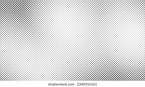 Grunge halftone background with dots. Black and white pop art pattern in comic style. Monochrome dot texture. Vector illustration