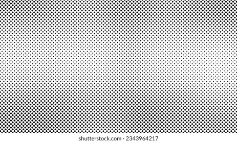 Grunge halftone background with dots. Black and white pop art pattern in comic style. Monochrome dot texture. Vector illustration