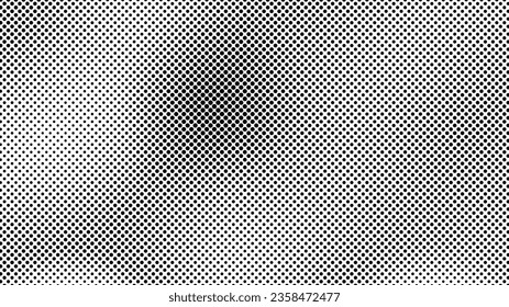 Grunge halftone background with dots. Black and white pop art pattern in comic style. Monochrome dot texture. Vector illustration