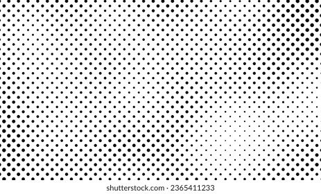 Grunge halftone background with dots. Black and white pop art pattern in comic style. Monochrome dot texture. Vector illustration