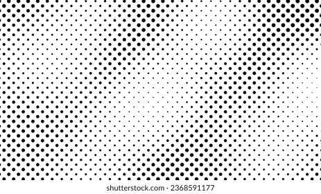 Grunge halftone background with dots. Black and white pop art pattern in comic style. Monochrome dot texture. Vector illustration