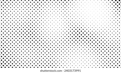 Grunge halftone background with dots. Black and white pop art pattern in comic style. Monochrome dot texture. Vector illustration