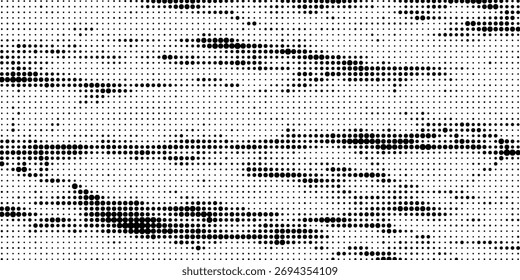 Fondo de semitono de grunge con puntos. Patrón de arte pop en blanco y negro en estilo cómico. Textura de punto monocromo. Ilustración vectorial