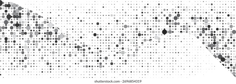 Fondo de semitono de grunge con puntos. Patrón de arte pop en blanco y negro en estilo cómico. Textura de punto monocromo. Ilustración vectorial