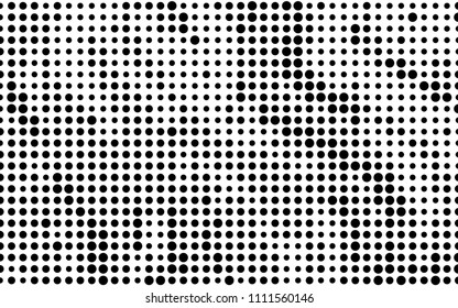 Grunge halftone background. Dotted pattern. Abstract futuristic panel. Minimal design. Retro, vintage style 50s-60s years. Vector illustration