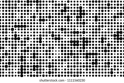 Grunge halftone background. Dotted pattern. Abstract futuristic panel. Minimal design. Retro, vintage style 50s-60s years. Vector illustration