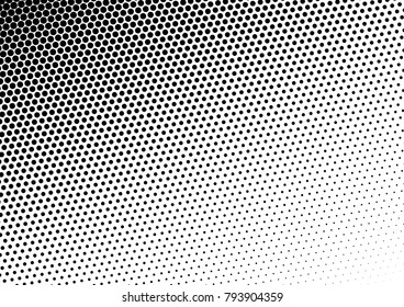 Grunge Halftone Background. Gradient Distressed Overlay. Black and White Abstract Pattern. Pop-art Backdrop. Vector illustration