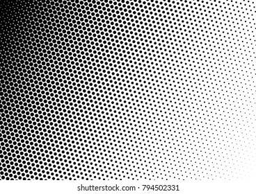 Grunge Halftone Background. Points Vintage Pattern. Black and White Overlay. Abstract Gradient Texture. Vector illustration