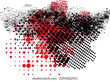 Grunge halftone background. Pop art background with polka dots. Retro comic style.