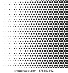 Grunge halftone background. Vector dots texture. Abstract dotted background. Hexagonal graphic elements