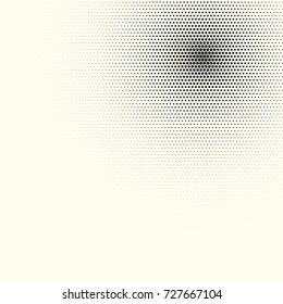 Grunge halftone background. Vector retro dotted template for labels. White and black geometric gradient for pop art designs. 