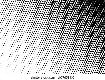 Grunge Halftone Background. Vintage Pop-art Pattern. Black and White Overlay. Modern Dotted Backdrop. Vector illustration