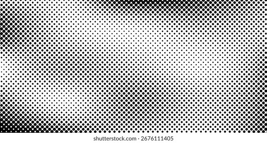 Fondo de textura de puntos negros de semitono grunge

