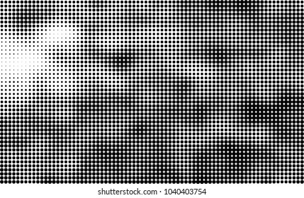 Grunge halftone is black and white. Abstract texture of dots for printing and design