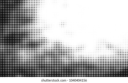 Grunge halftone is black and white. Abstract texture of dots for printing and design