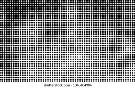 Grunge halftone is black and white. Abstract texture of dots for printing and design