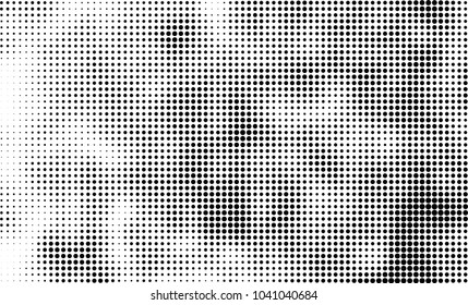 Grunge halftone is black and white. Abstract texture of dots for printing and design