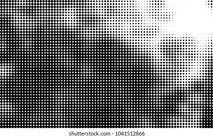Grunge halftone is black and white. Abstract texture of dots for printing and design