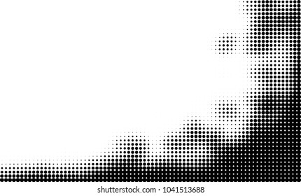 Grunge halftone is black and white. Abstract texture of dots for printing and design