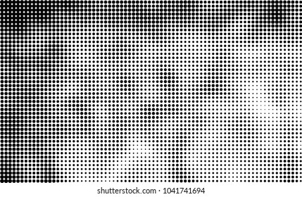 Grunge halftone is black and white. Abstract texture of dots for printing and design