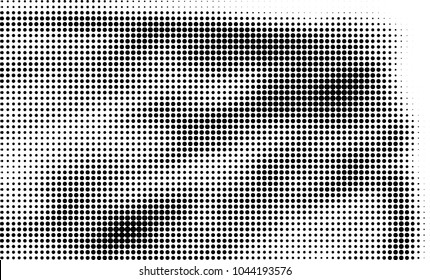 Grunge halftone is black and white. Abstract texture of dots for printing and design