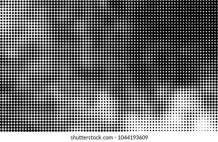 Grunge halftone is black and white. Abstract texture of dots for printing and design