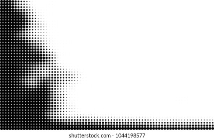 Grunge halftone is black and white. Abstract texture of dots for printing and design