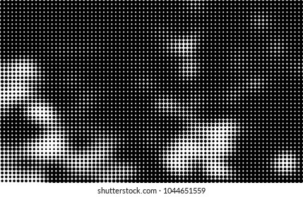 Grunge halftone is black and white. Abstract texture of dots for printing and design