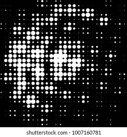 Grunge halftone black and white dots texture background. Spotted vector Abstract Texture