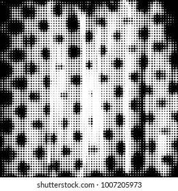 Grunge halftone black and white dots texture background. Spotted vector Abstract Texture
