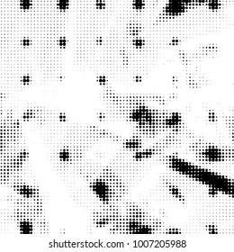 Grunge halftone black and white dots texture background. Spotted vector Abstract Texture

