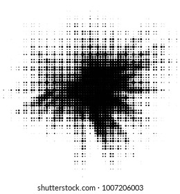 Grunge halftone black and white dots texture background. Spotted vector Abstract Texture
