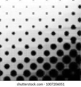Grunge halftone black and white dots texture background. Spotted vector Abstract Texture
