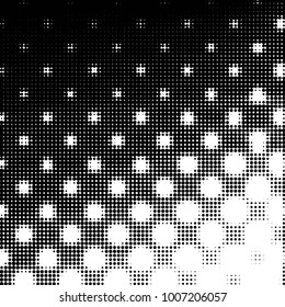 Grunge halftone black and white dots texture background. Spotted vector Abstract Texture
