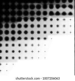 Grunge halftone black and white dots texture background. Spotted vector Abstract Texture
