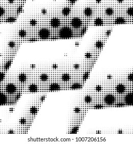 Grunge halftone black and white dots texture background. Spotted vector Abstract Texture
