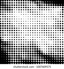 Grunge halftone black and white dots texture background. Spotted Abstract Texture
