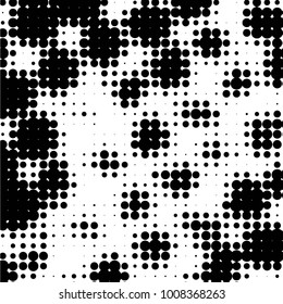 Grunge halftone black and white dots texture background. Spotted vector Abstract Texture
