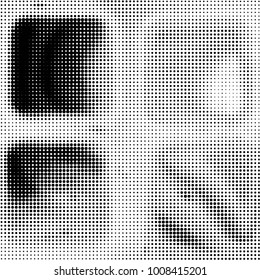 Grunge halftone black and white dots texture background. Spotted vector Abstract Texture

