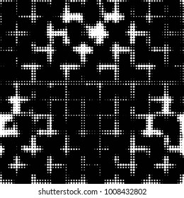 Grunge halftone black and white dots texture background. Spotted vector Abstract Texture
