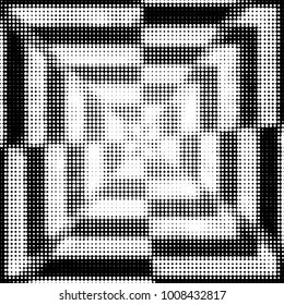 Grunge halftone black and white dots texture background. Spotted vector Abstract Texture

