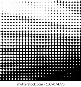 Grunge halftone black and white dots texture background. Spotted vector Abstract Texture

