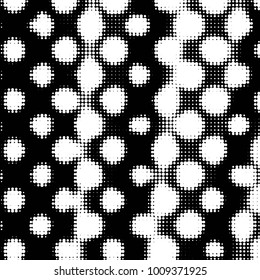 Grunge halftone black and white dots texture background. Spotted vector Abstract Texture
