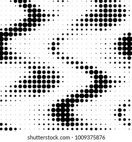 Grunge halftone black and white dots texture background. Spotted vector Abstract Texture

