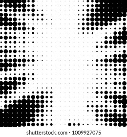 Grunge halftone black and white dots texture background. Spotted vector Abstract Texture
