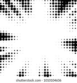 Grunge halftone black and white dots texture background. Spotted vector Abstract Texture
