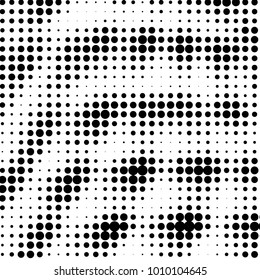 Grunge halftone black and white dots texture background. Spotted vector Abstract Texture
