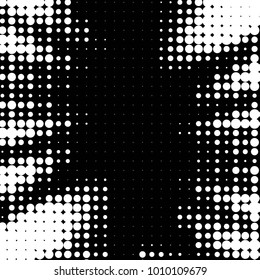 Grunge halftone black and white dots texture background. Spotted vector Abstract Texture
