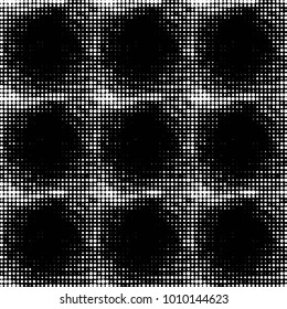 Grunge halftone black and white dots texture background. Spotted vector Abstract Texture
