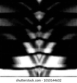 Grunge halftone black and white dots texture background. Spotted vector Abstract Texture
